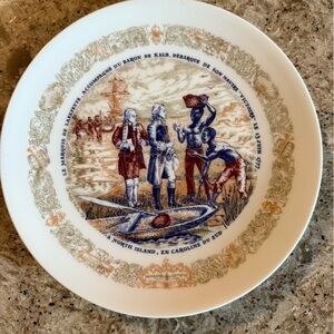 Vintage Commemorative Plate Marquis de Lafayette’s Landing on North Island, SC